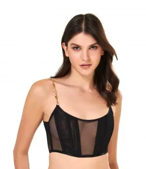 Emery Soft Bustier - Black/Gold -