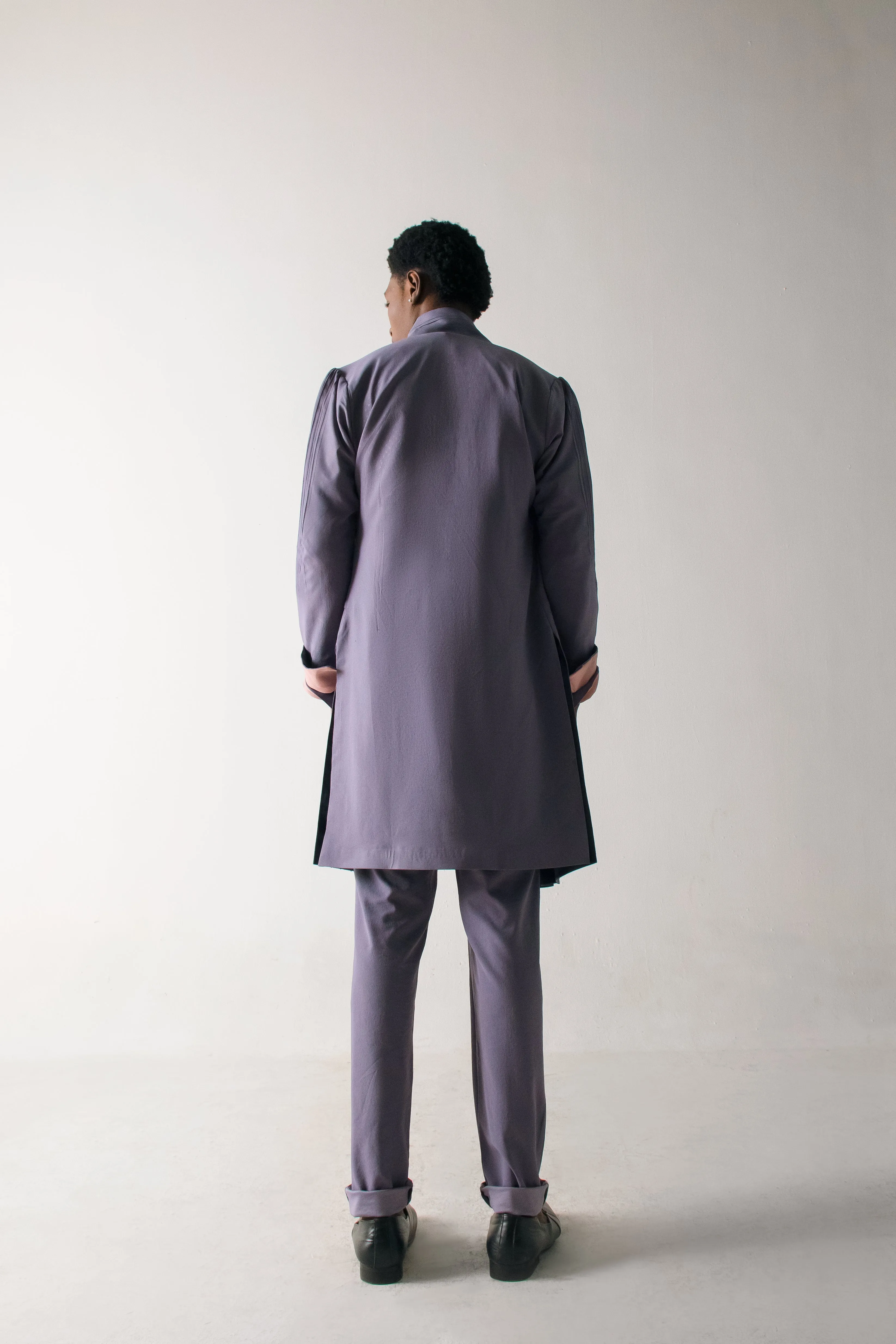 English Purpul Overcoat Set