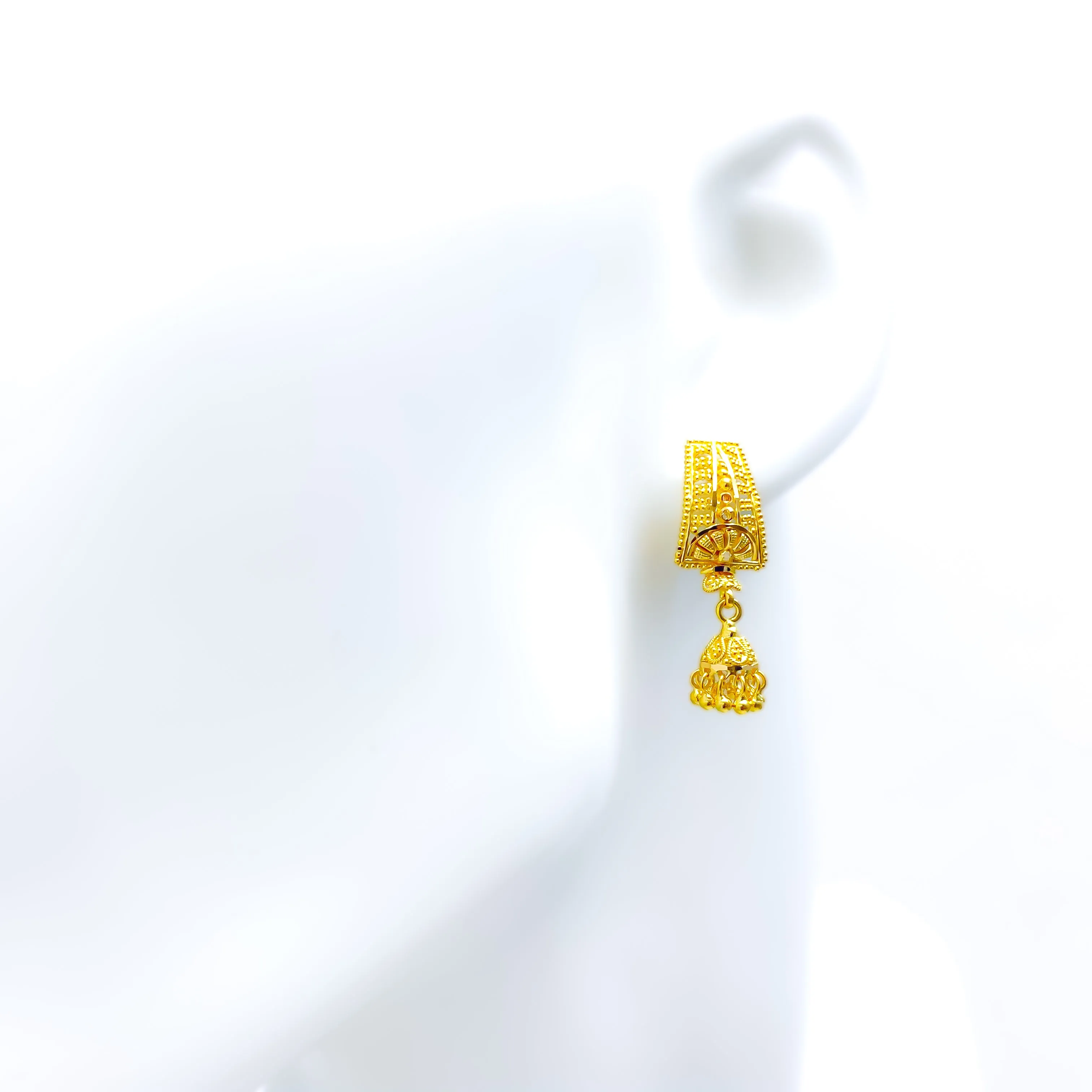 Fancy Chandelier 22k Gold Earrings