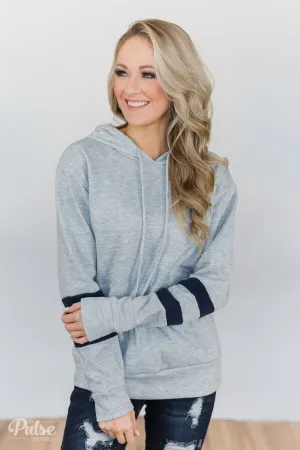 Feels Like Home Soft Hoodie- Heather Grey & Navy
