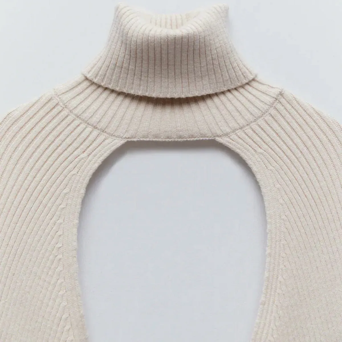 Female Sweater Solid High Collar Long Puff Sleeve Knitwear