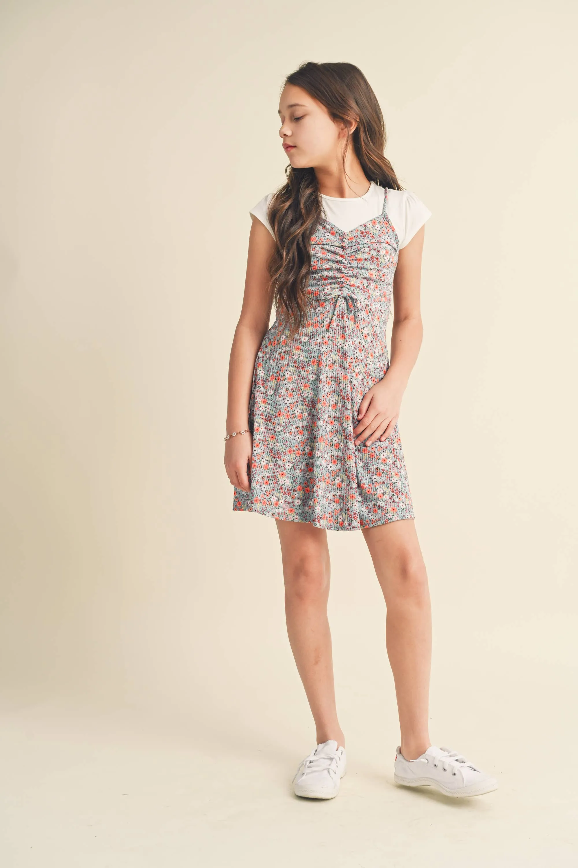 Floral Cinched 2pc Dress
