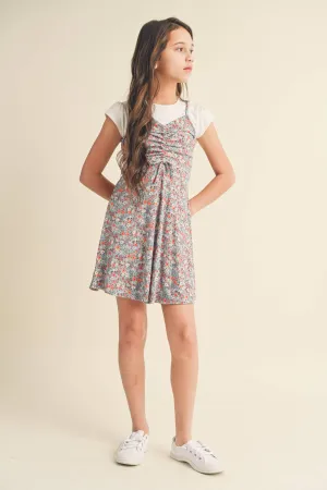 Floral Cinched 2pc Dress