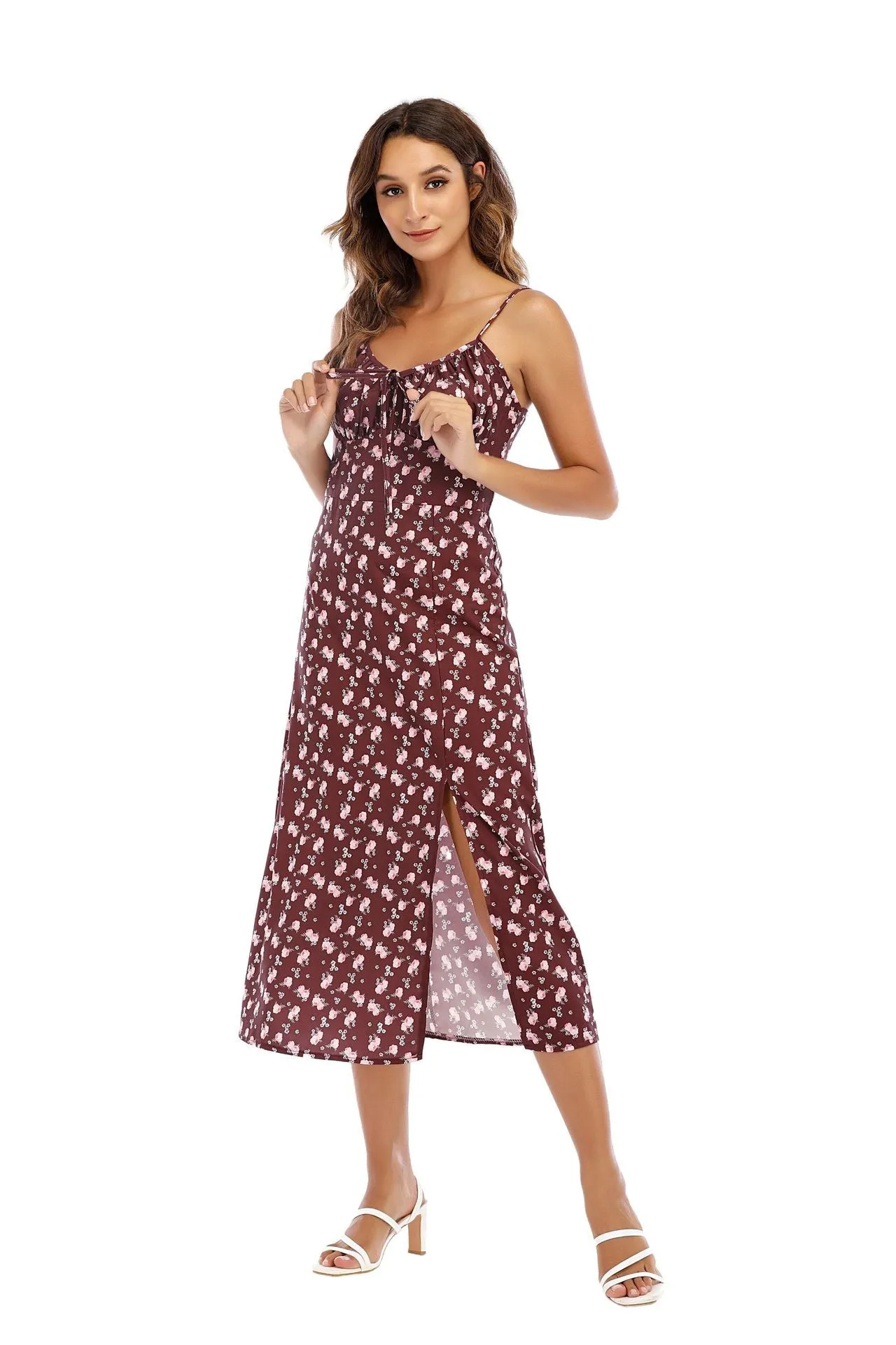 Floral Flair Stylish Woven Midi Dress