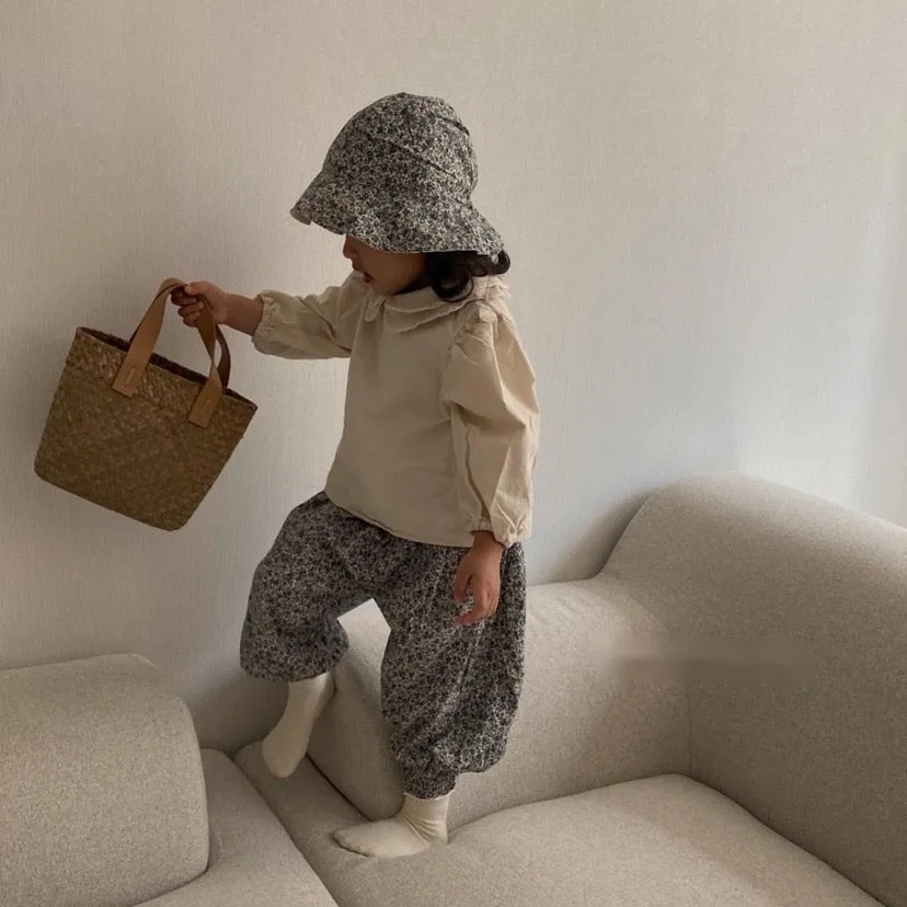 Floral Print Pants and Bucket Hat (Set)
