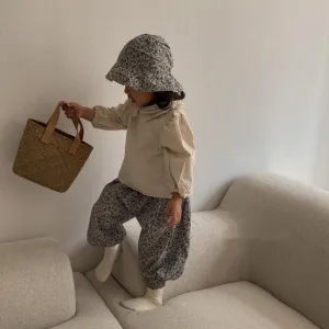 Floral Print Pants and Bucket Hat (Set)