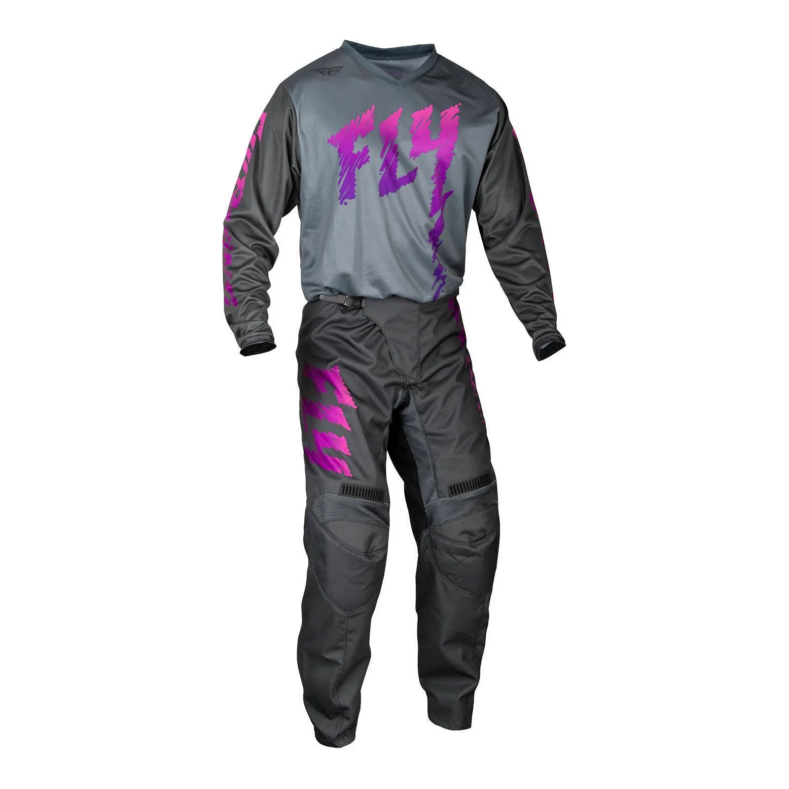 Fly Racing 2024 Youth F-16 Pants - Grey / Charcoal / Pink