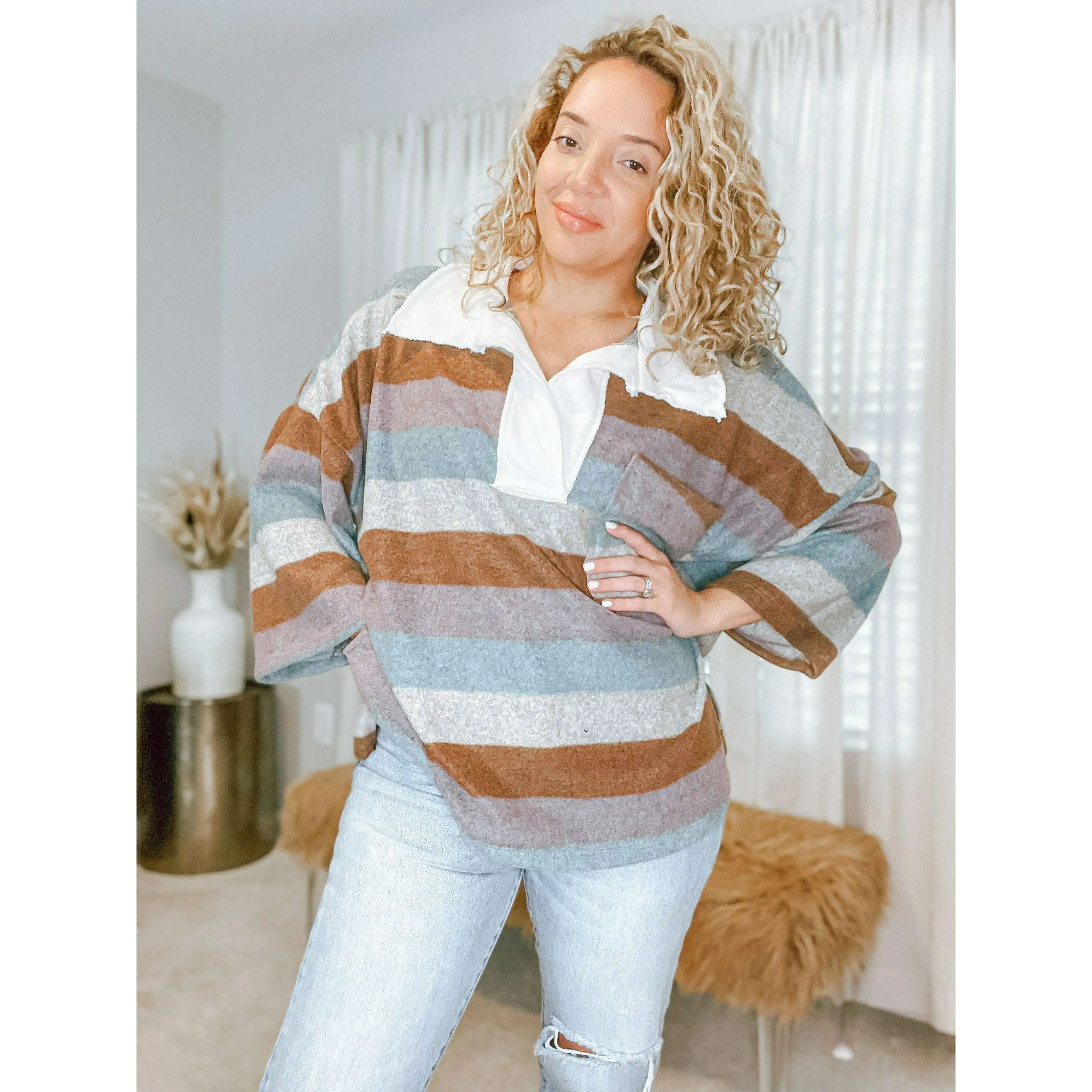 Francesca Collared Pullover