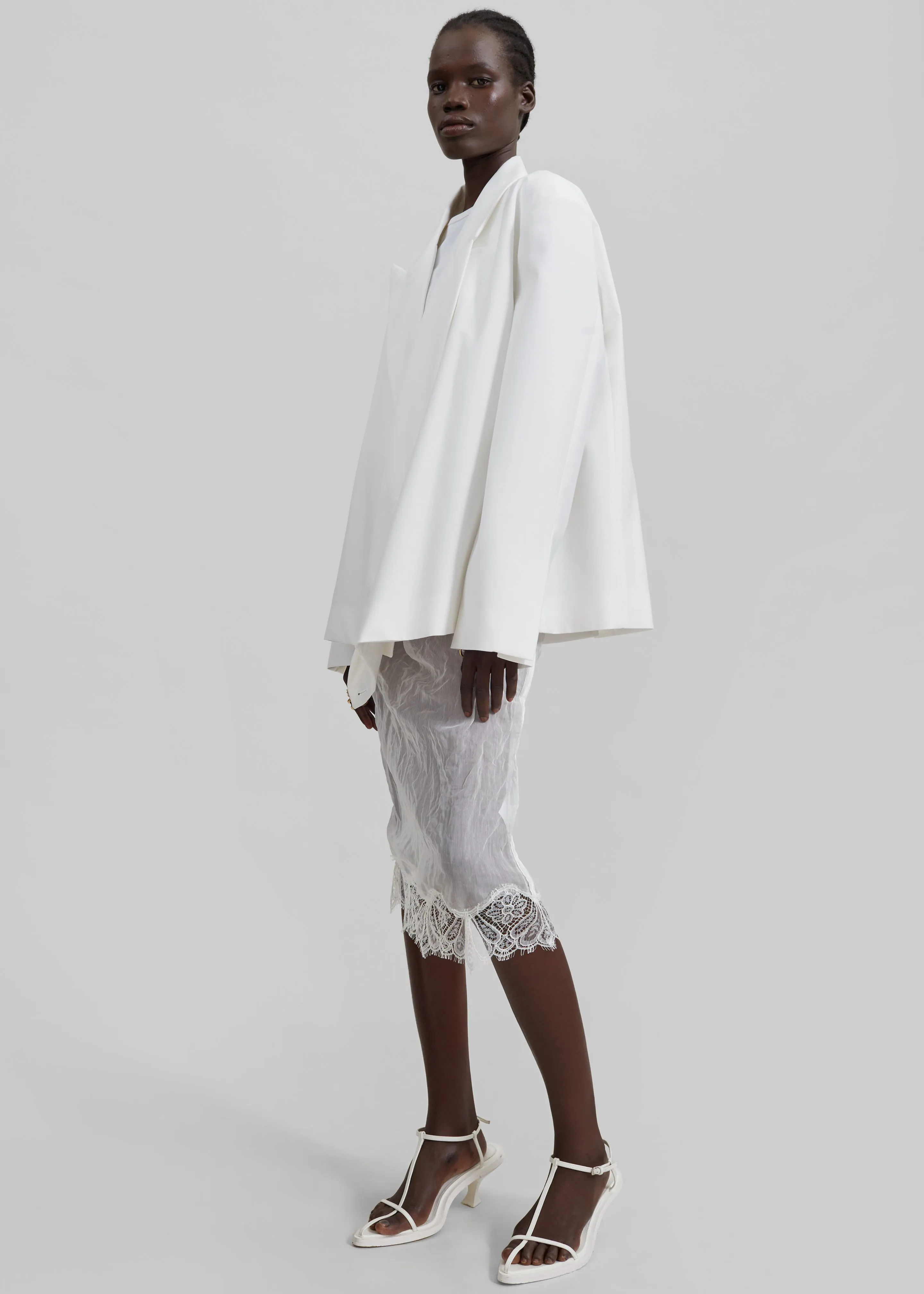 Geneva Wrap Blazer - White
