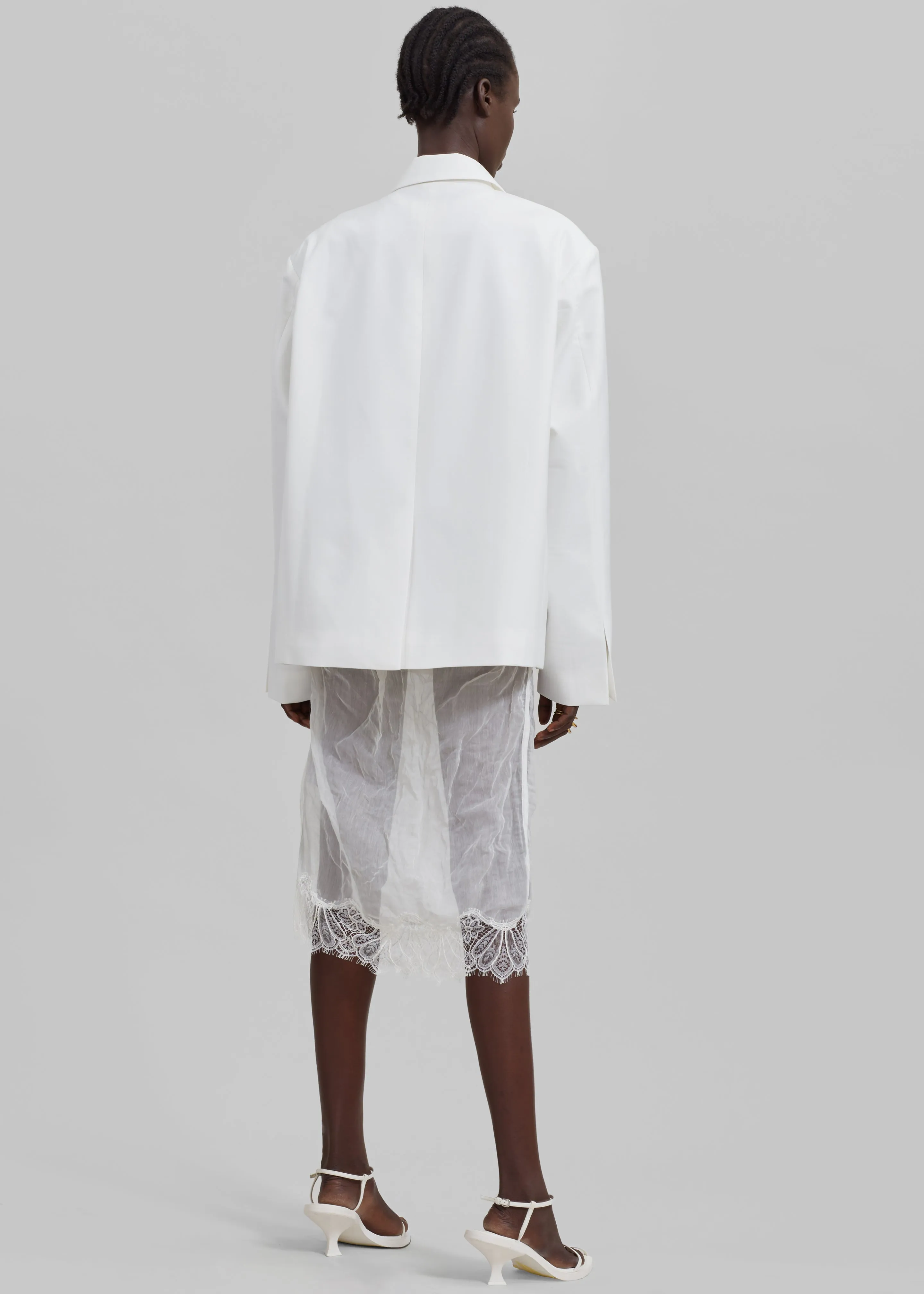 Geneva Wrap Blazer - White