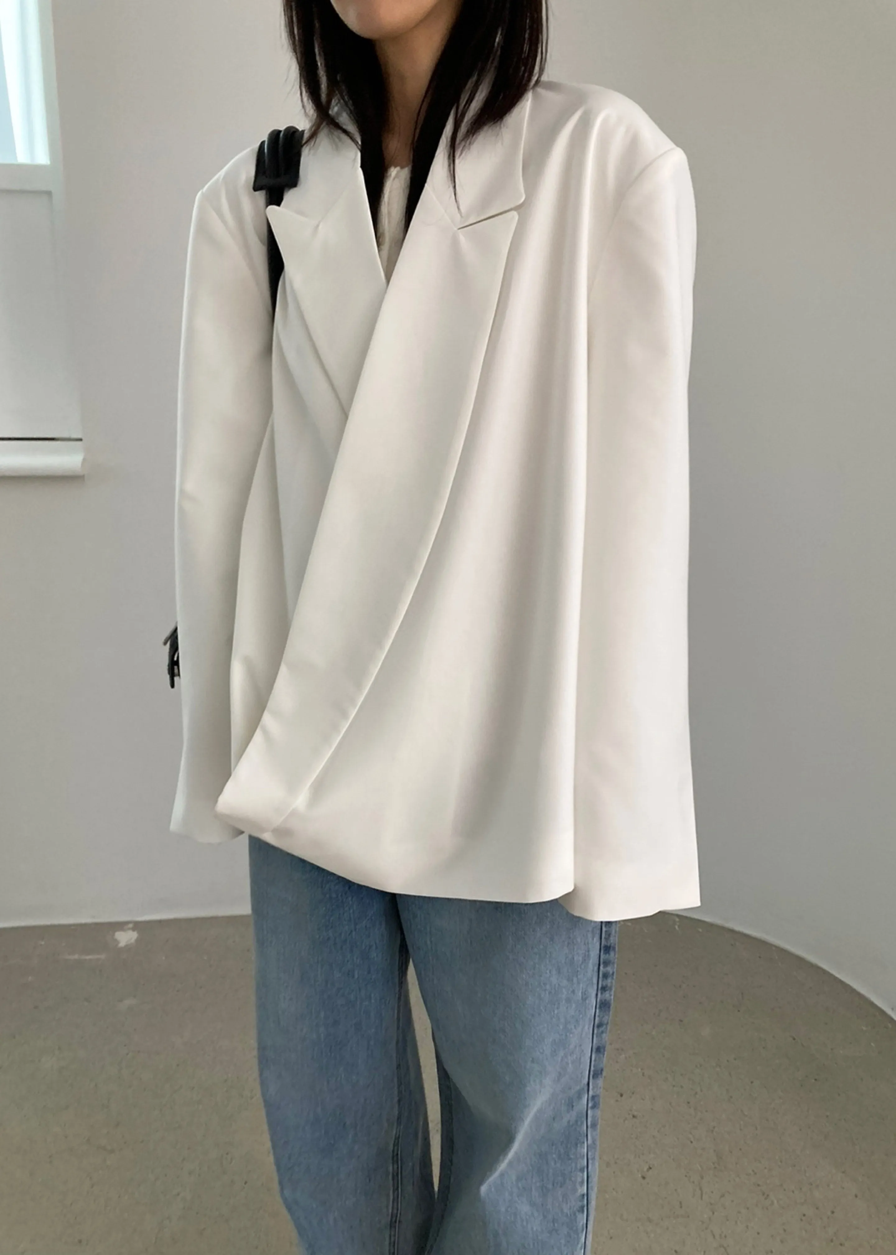 Geneva Wrap Blazer - White