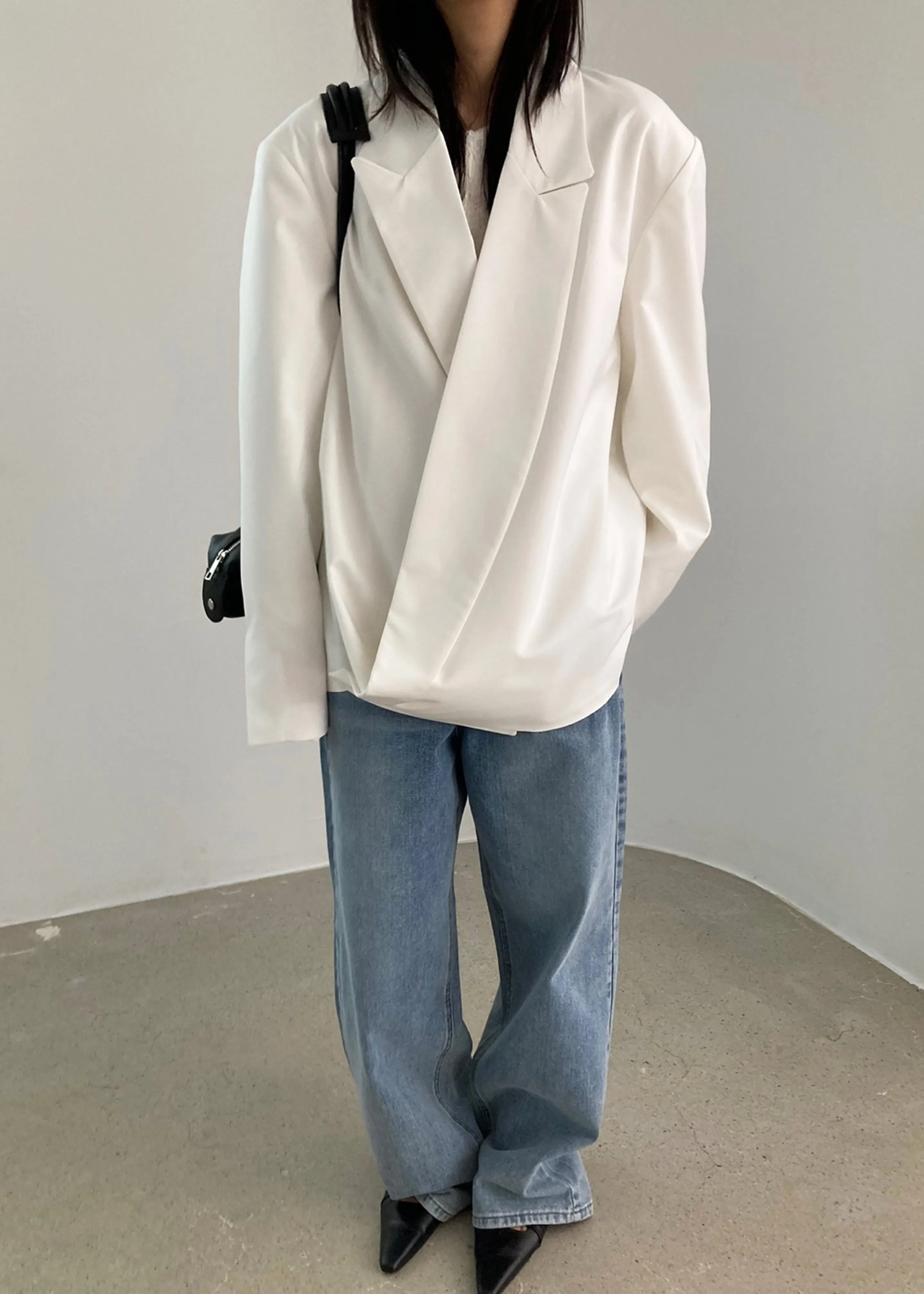 Geneva Wrap Blazer - White