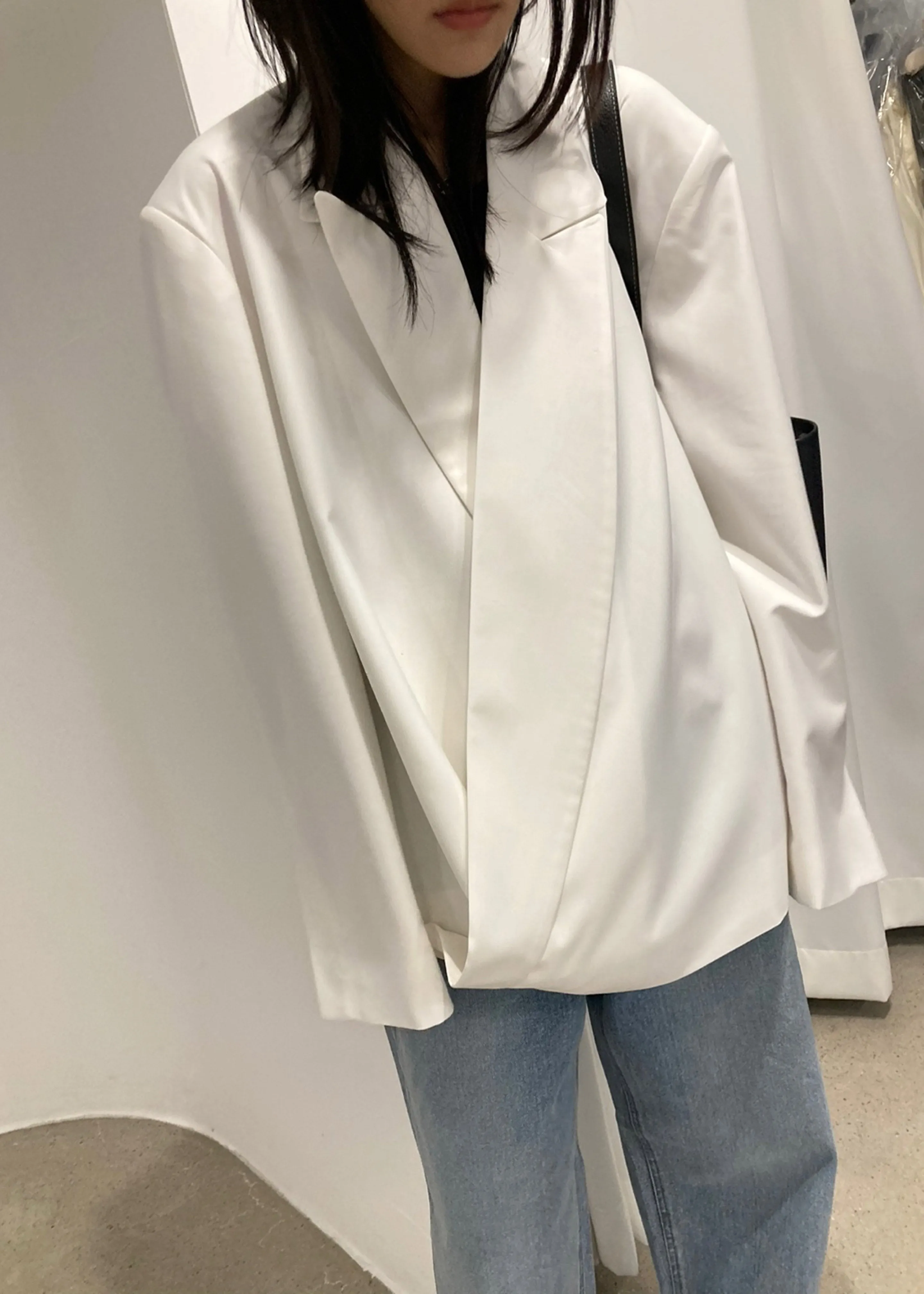 Geneva Wrap Blazer - White