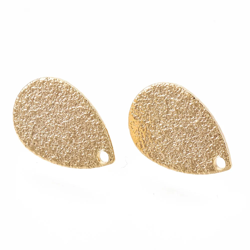 Genuine 18K gold plated tear drop stud tops x 6 pieces