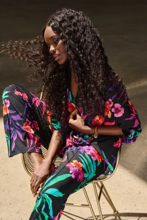 Georgette Tropical Print Boxy Top 251127