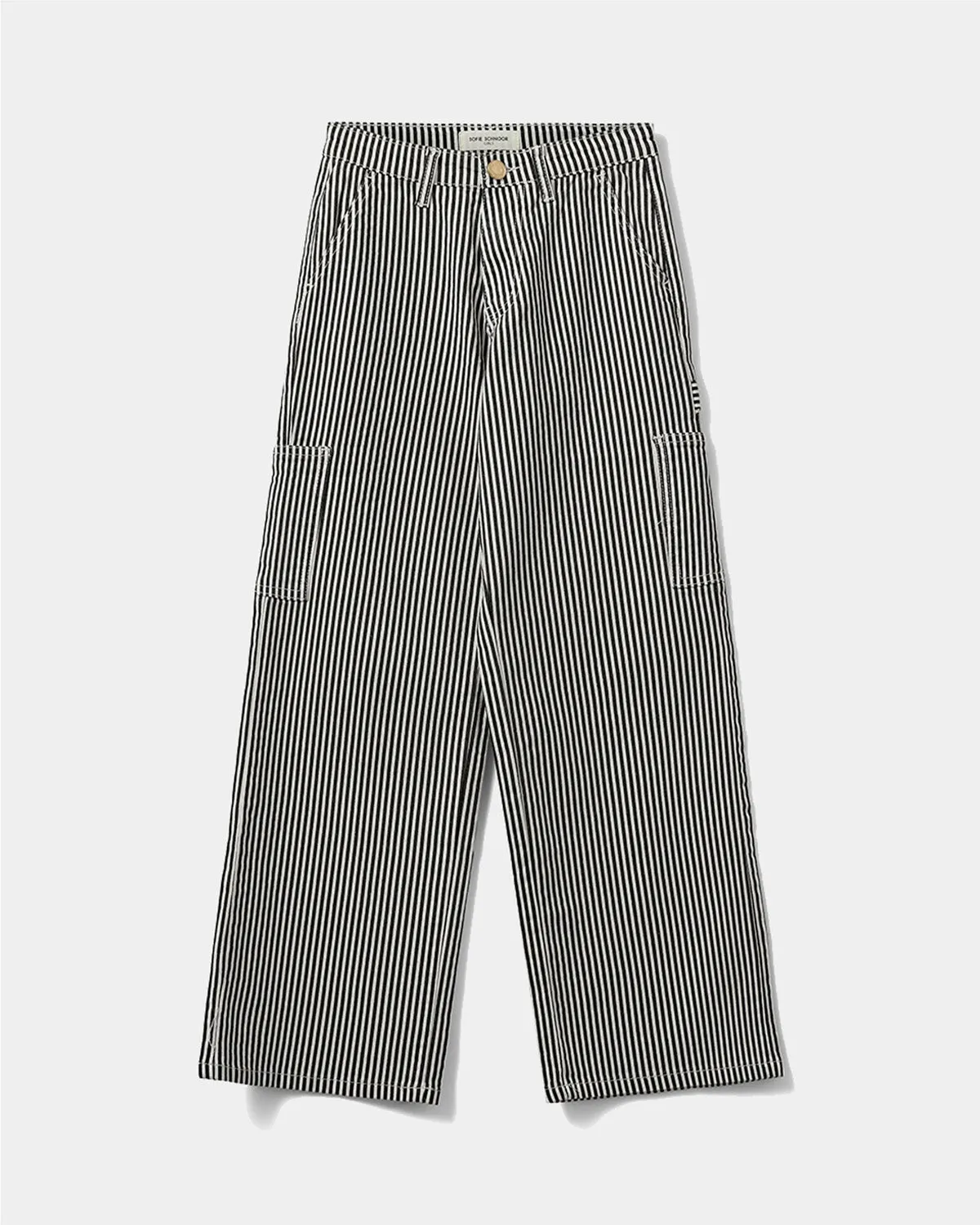 GITTESY TROUSERS - Brown Striped