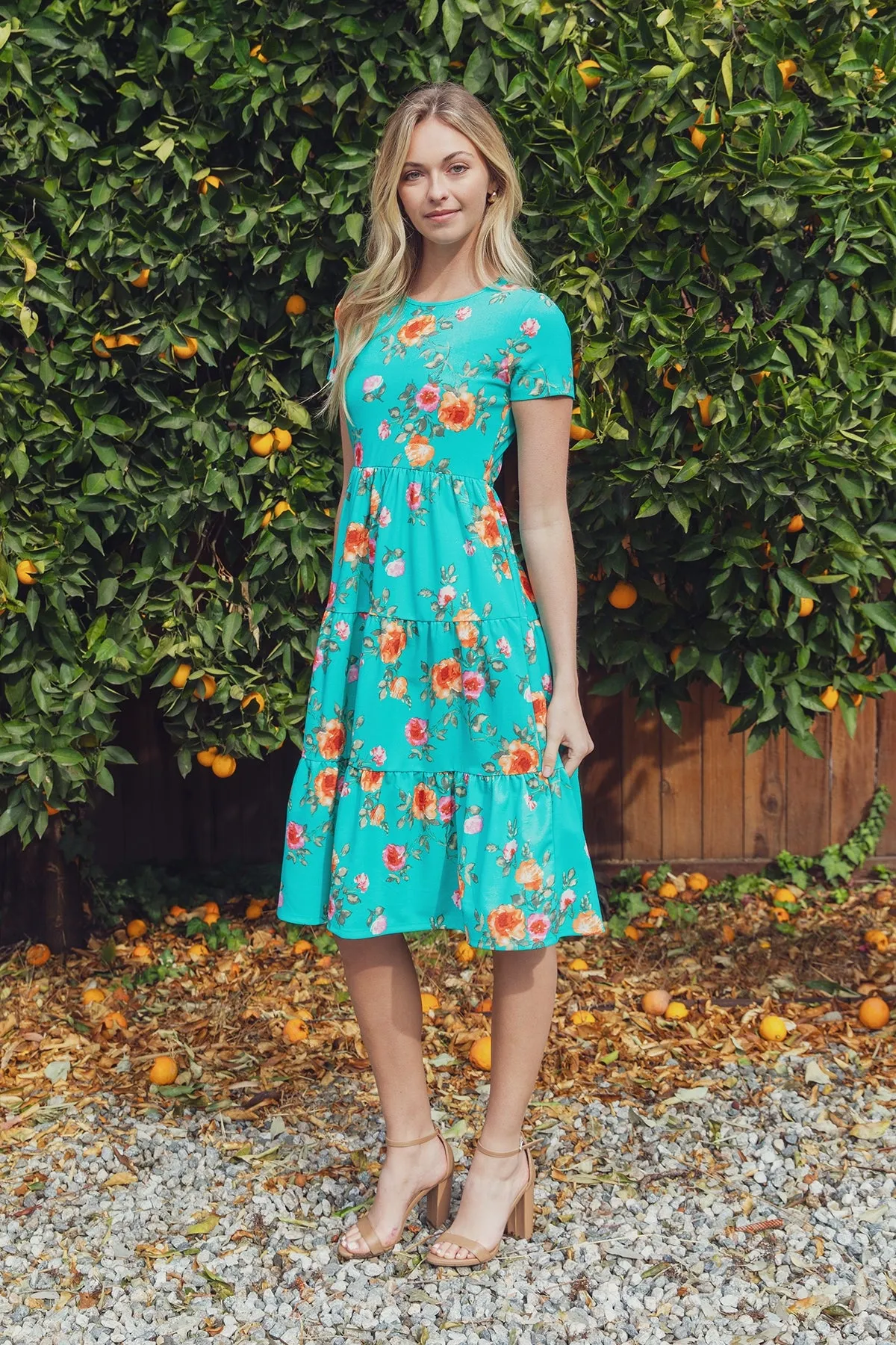 Goodbye Winter - Hello Spring Floral Short Sleeve Ruffle Dress