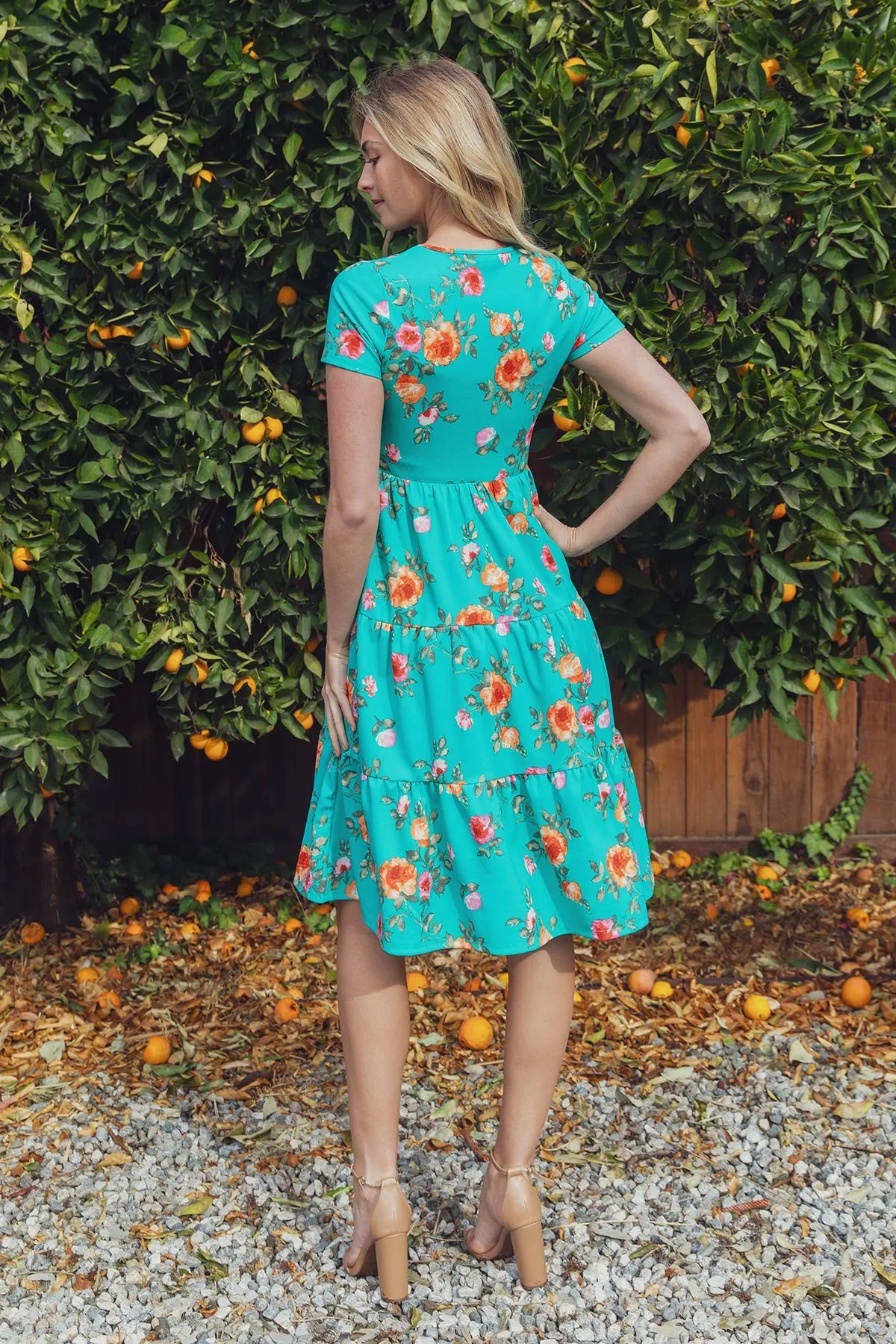 Goodbye Winter - Hello Spring Floral Short Sleeve Ruffle Dress