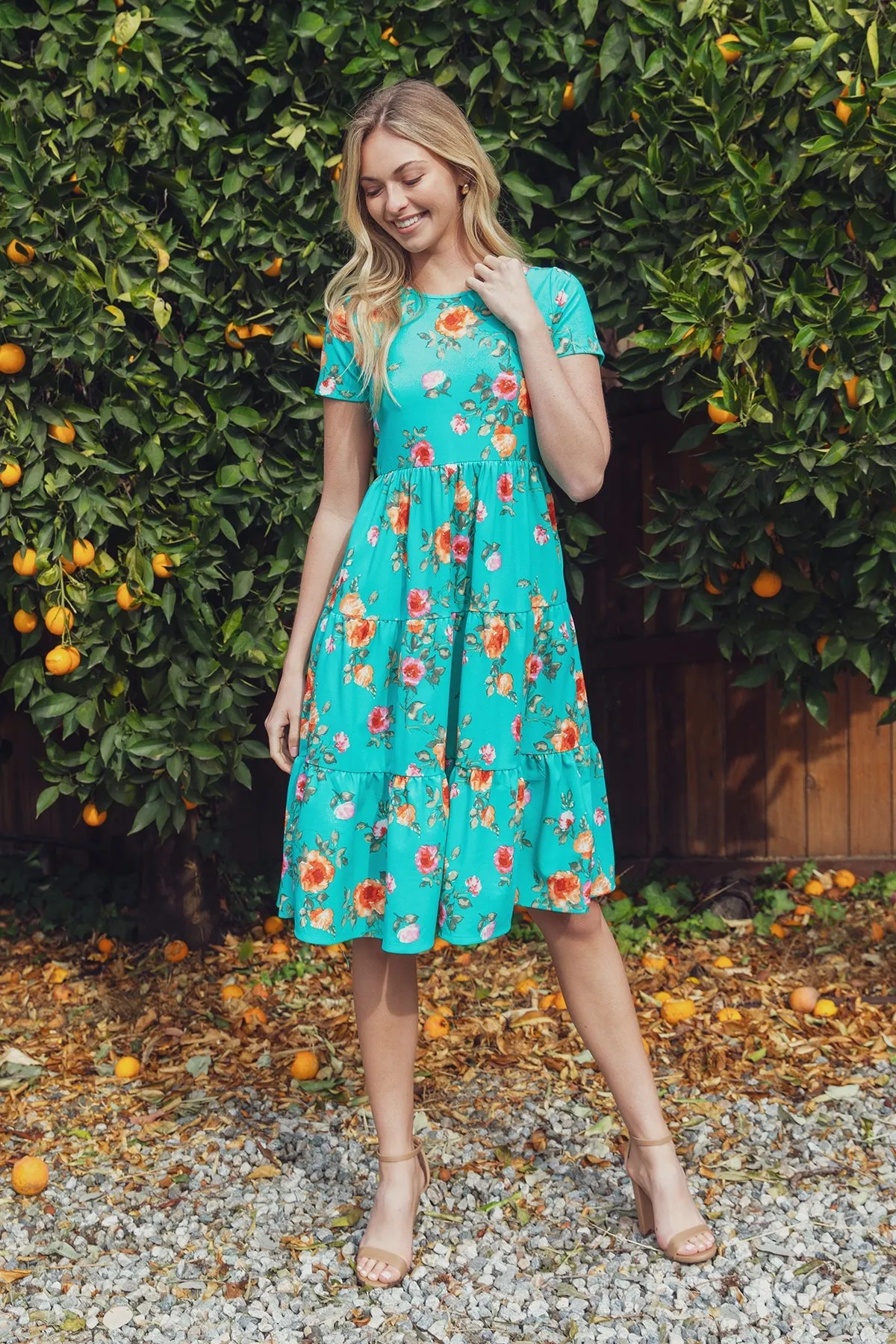 Goodbye Winter - Hello Spring Floral Short Sleeve Ruffle Dress