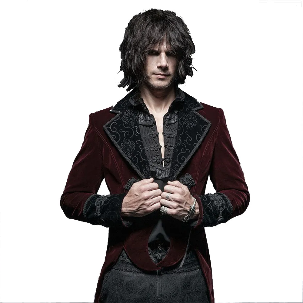 Gothic Gentleman Classical Velour Long Jacket