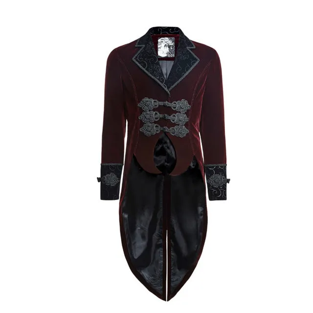 Gothic Gentleman Classical Velour Long Jacket