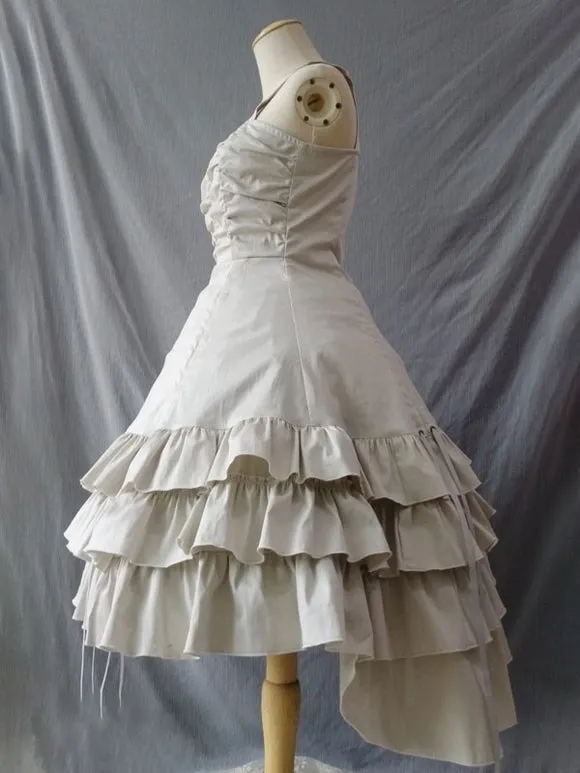 Gothic Lolita Dresses Lace Pleated Ecru White Ecru White