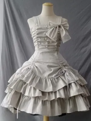 Gothic Lolita Dresses Lace Pleated Ecru White Ecru White