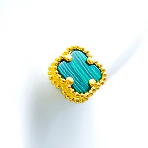 Graceful Distinct 21k Gold Clover Earrings