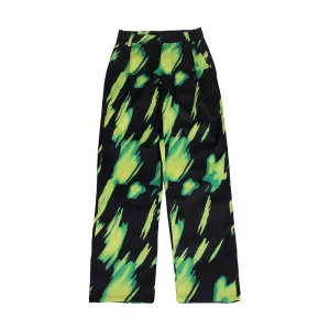 GREEN BLACK TIE-DYE LOOSE PANTS UB2704