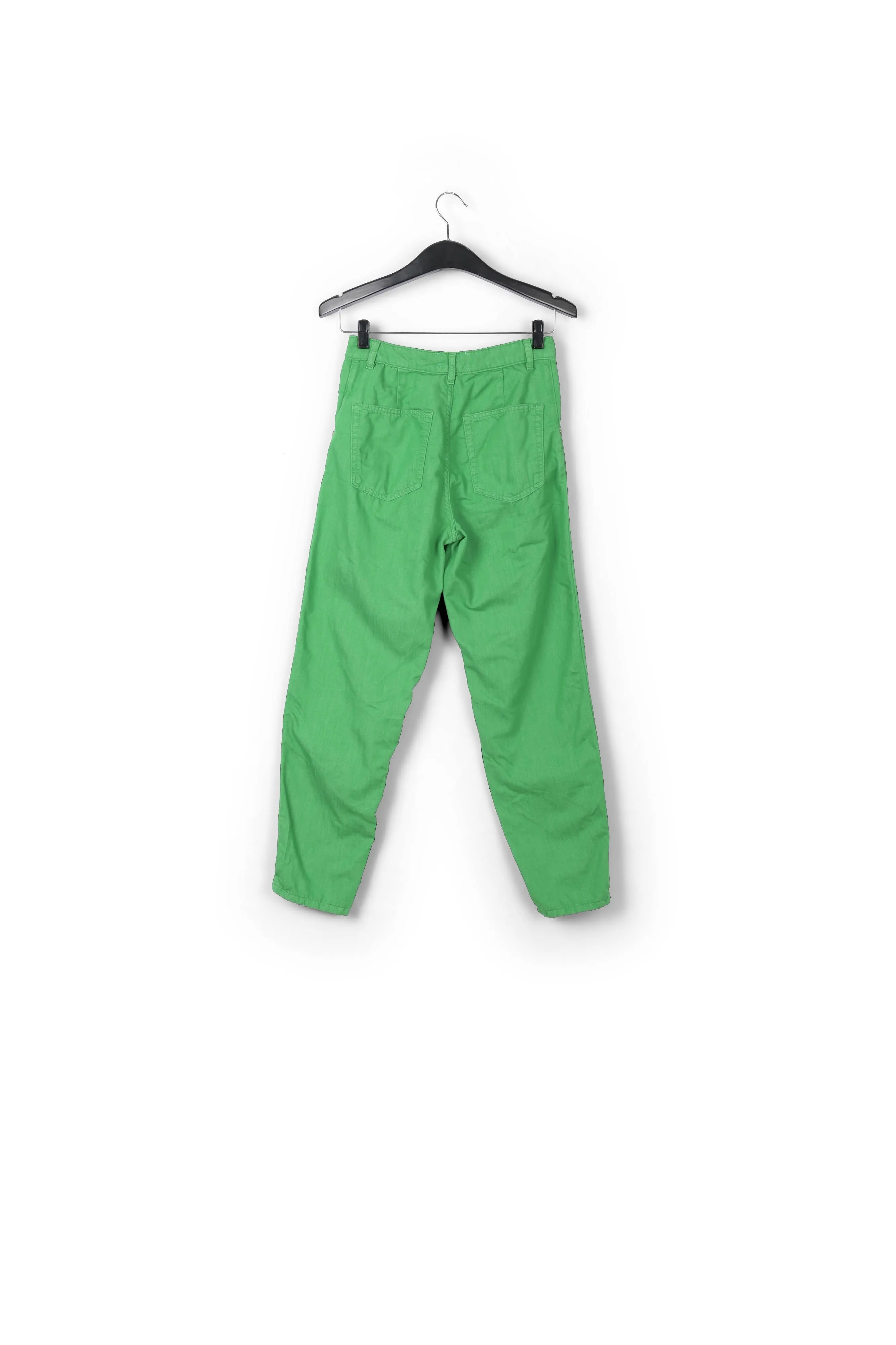 Green loose-fit denim pants