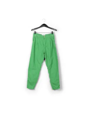 Green loose-fit denim pants