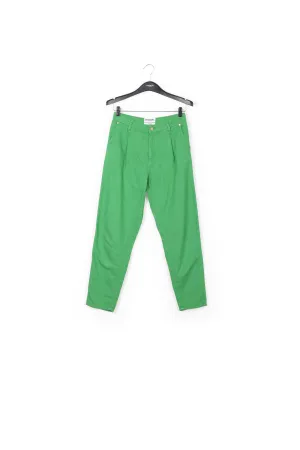 Green loose-fit denim pants