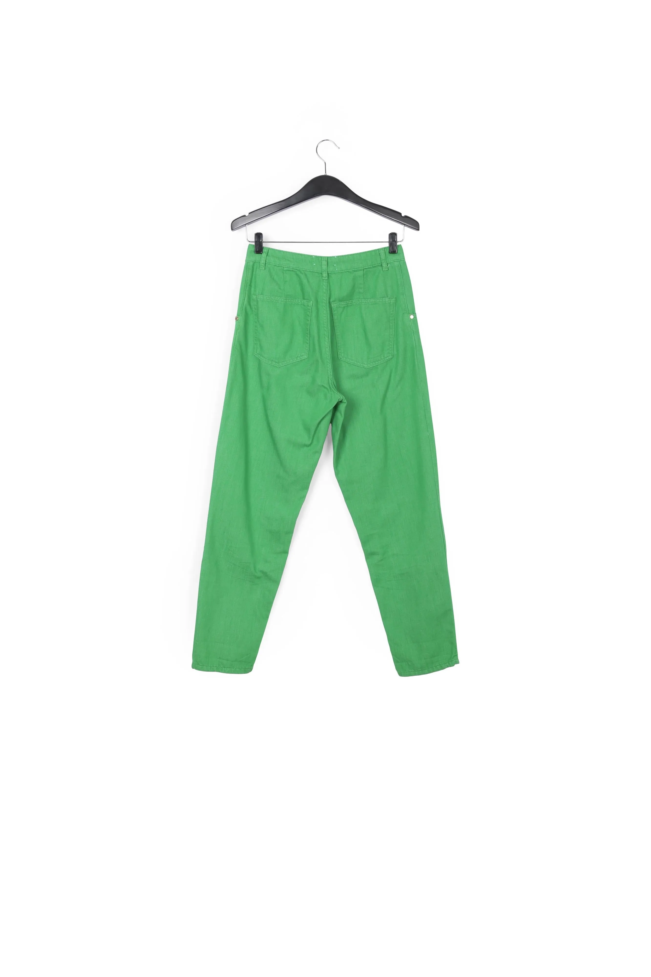 Green loose-fit denim pants