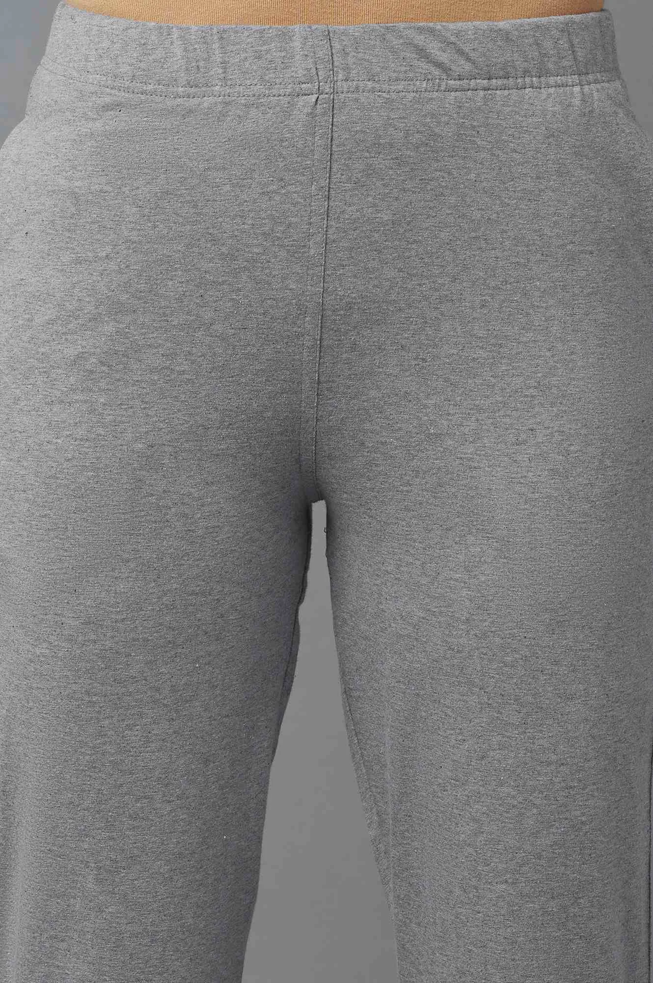 Grey Melange Jersey Pants