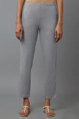 Grey Melange Jersey Pants