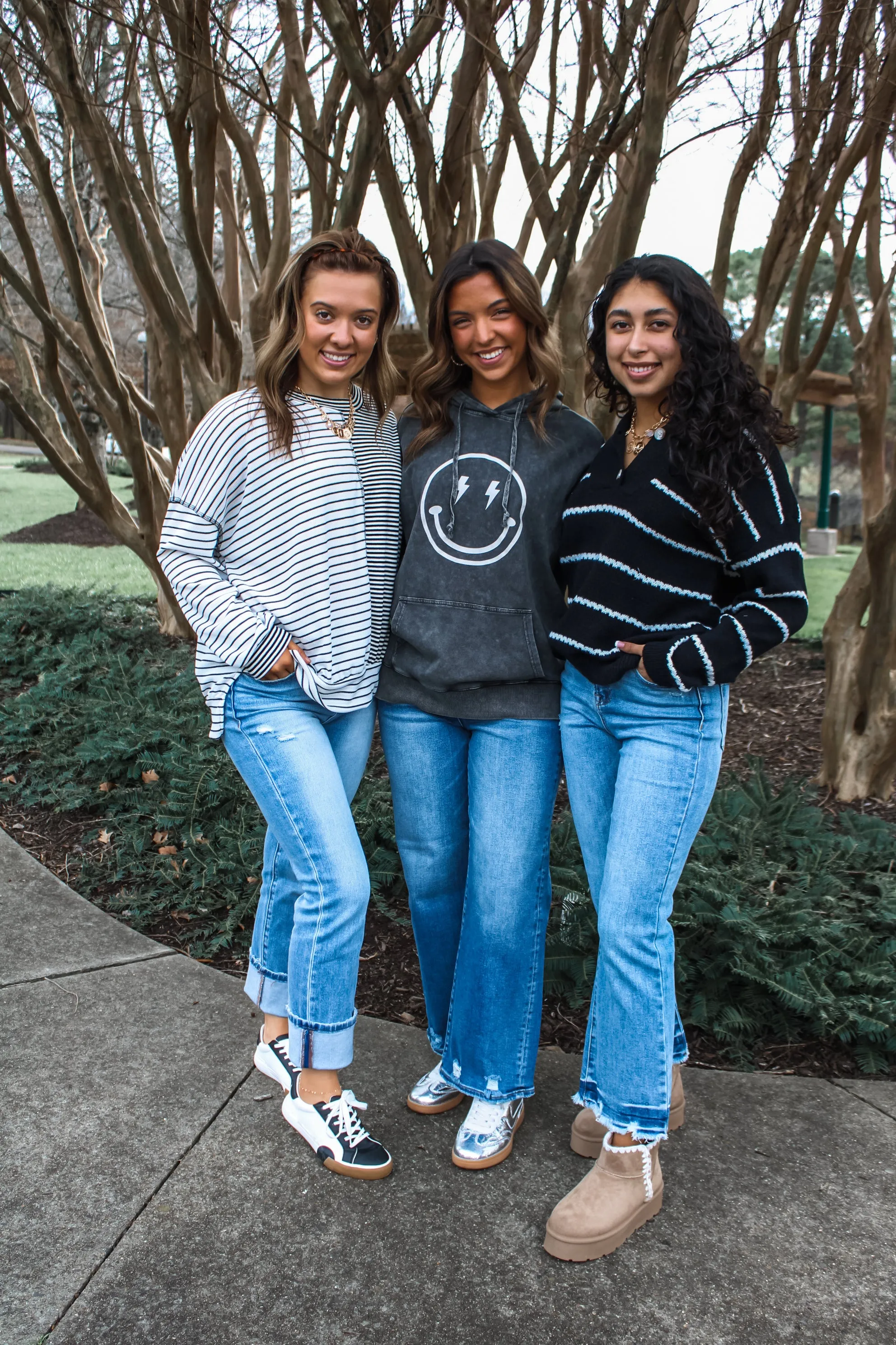 Happy Vibes Smiley Hoodie • Charcoal - FINAL SALE