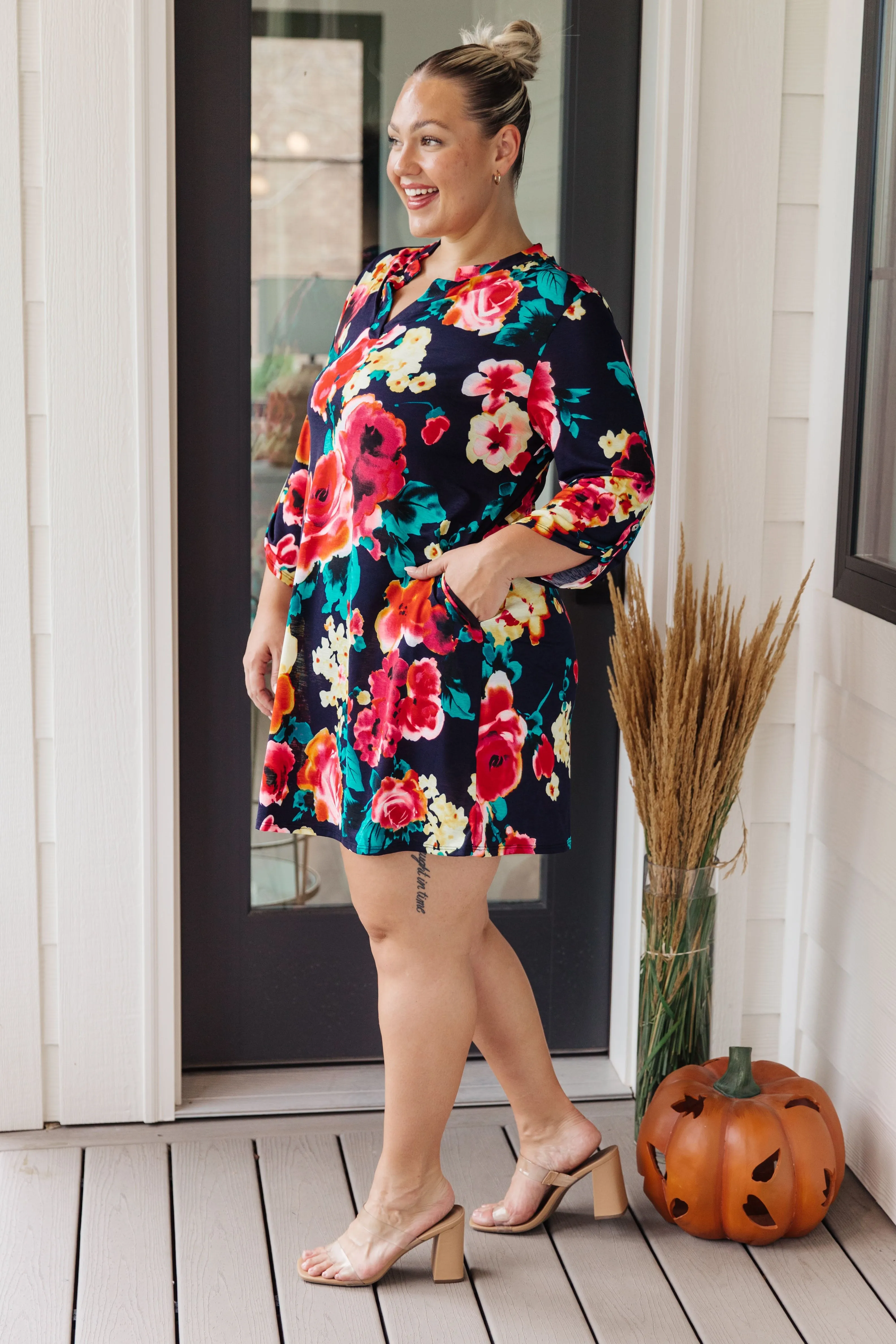 Hazel Blues® |  Moonlit Garden Floral Mini Dress