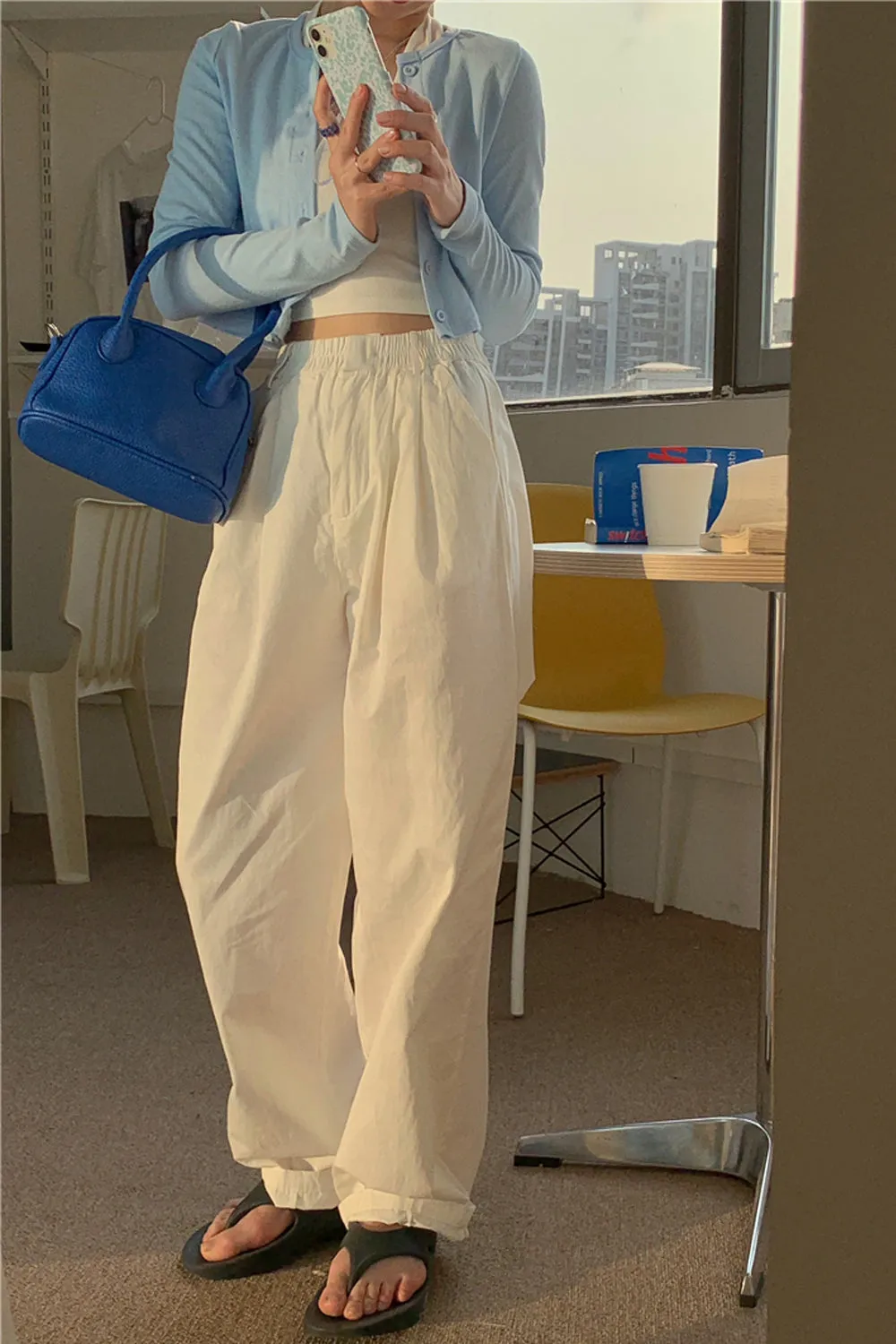 High Elastic Waist Wide Leg Loose Pants