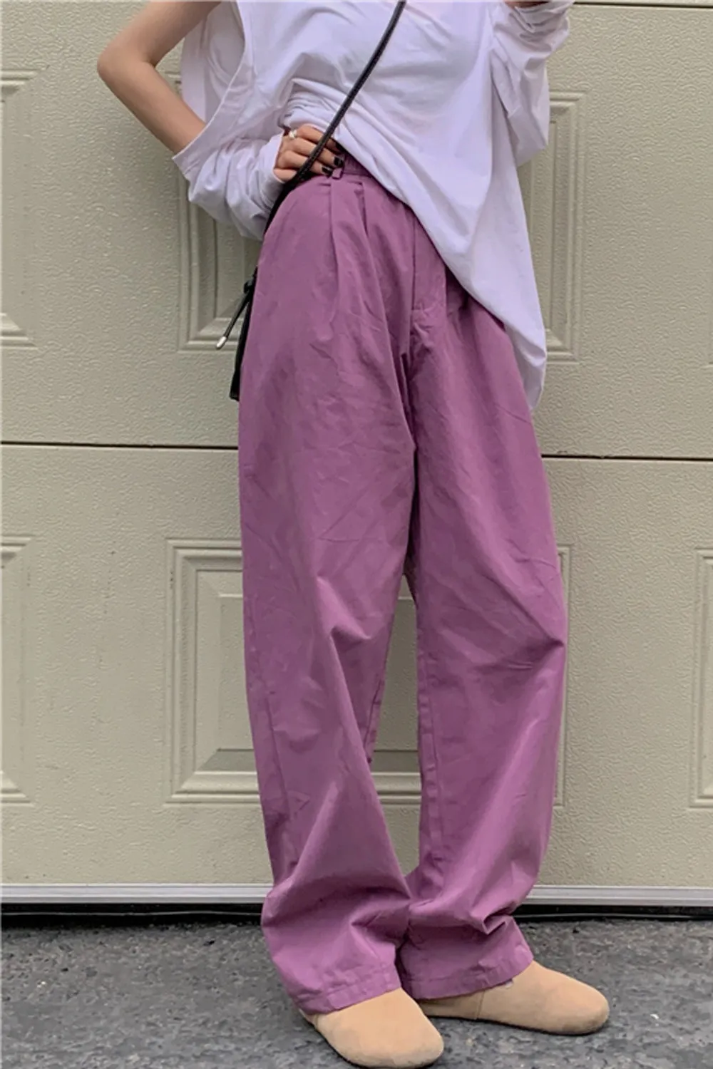 High Elastic Waist Wide Leg Loose Pants