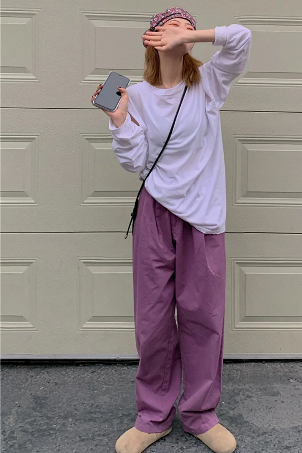 High Elastic Waist Wide Leg Loose Pants