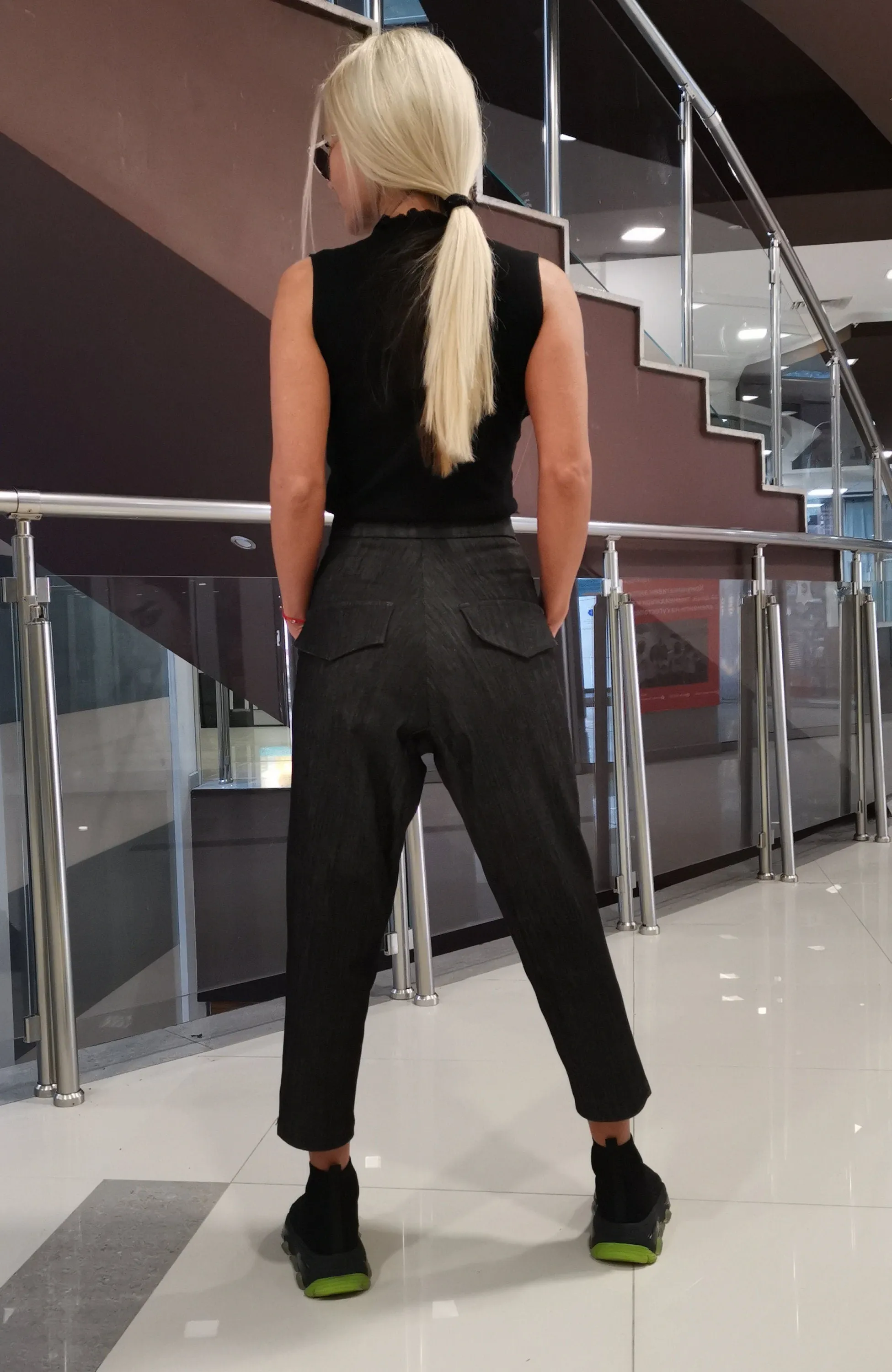 High Waist Trousers, Harem Pants with Zippers, Loose Fit Pants, Jeans Baggy Pants, Drop Crotch Pants, Extravagant Trousers