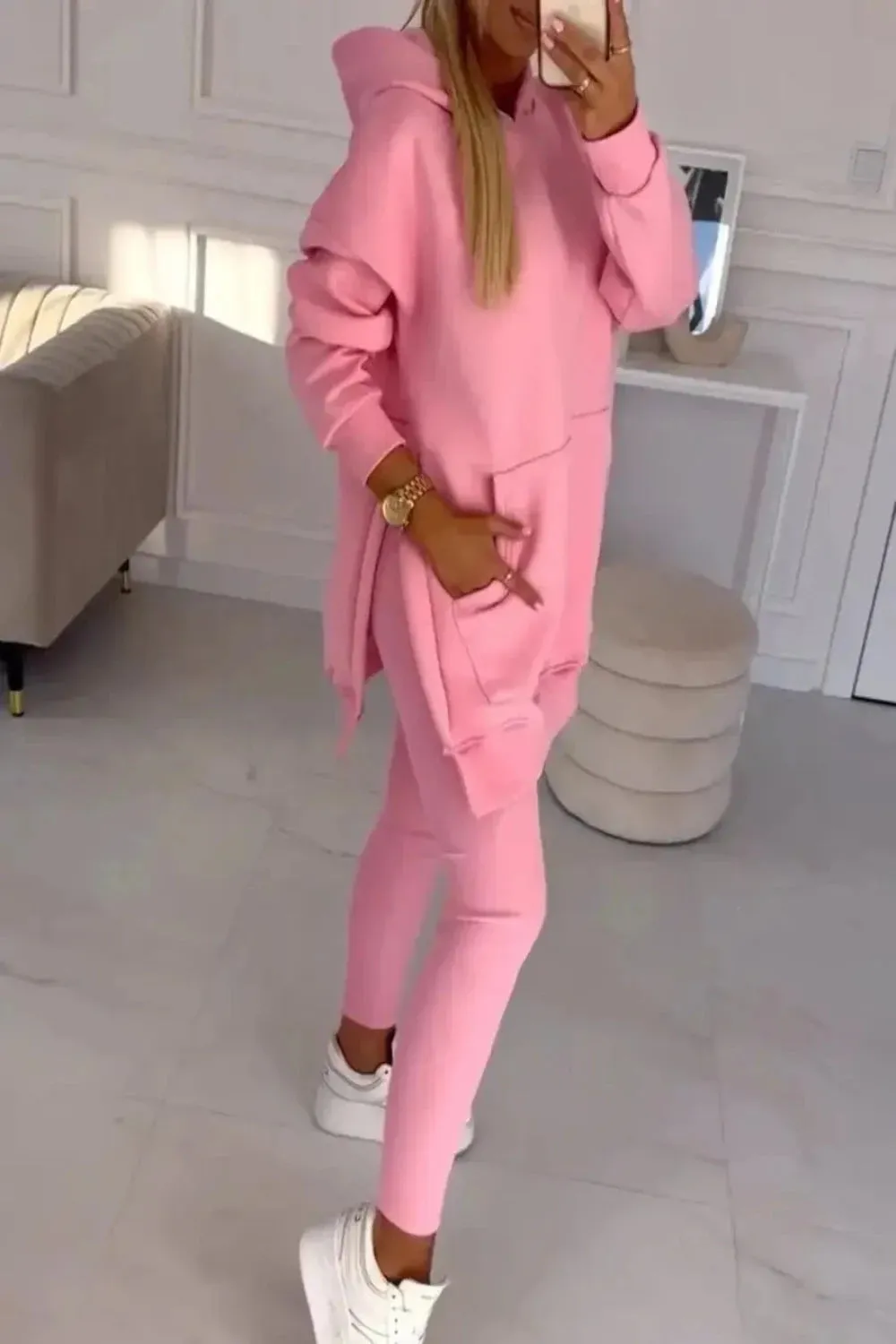 Hooded Sweatshirt and Pants Set