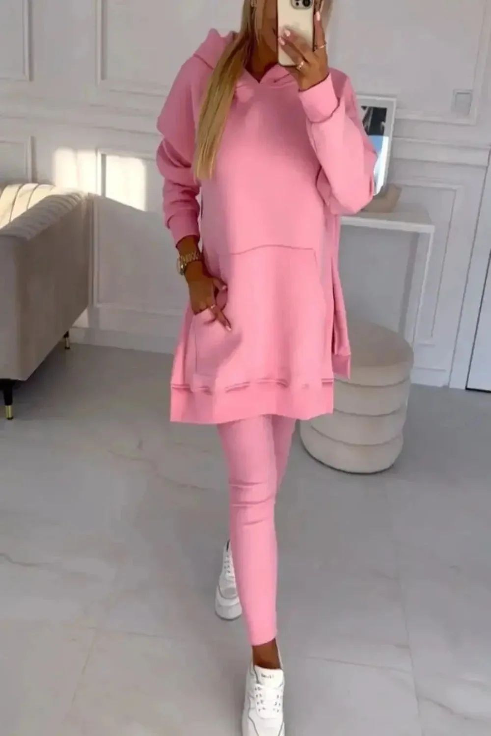 Hooded Sweatshirt and Pants Set