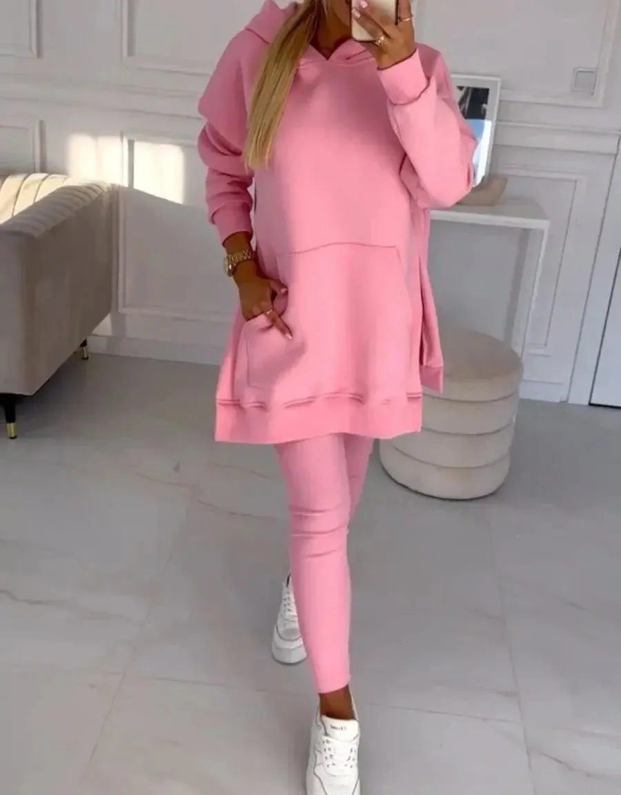 Hooded Sweatshirt and Pants Set