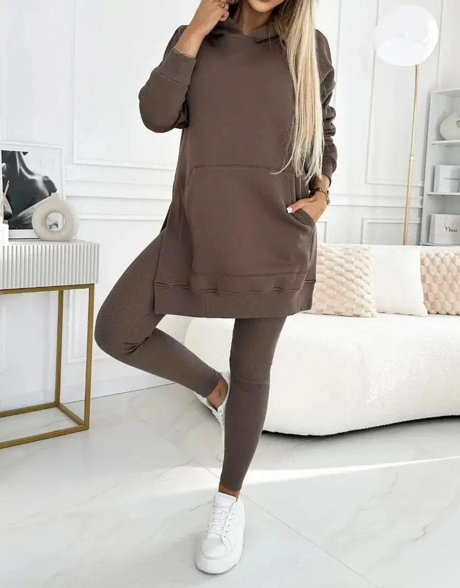 Hooded Sweatshirt and Pants Set