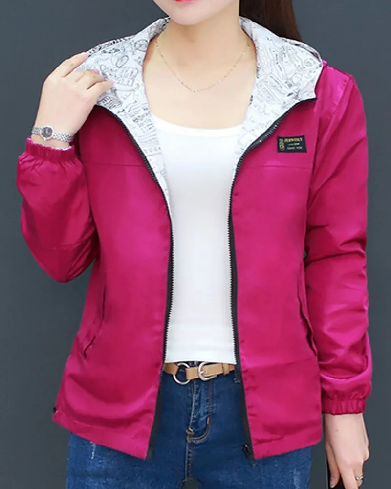 Hoodies And Sweatshirts Women Long Sleeve Solid Hooded Women's Sweatshirt Zip Pockets Casual Pullover Sport Coat Women's Hoodies