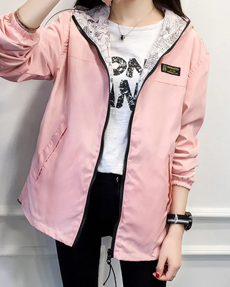 Hoodies And Sweatshirts Women Long Sleeve Solid Hooded Women's Sweatshirt Zip Pockets Casual Pullover Sport Coat Women's Hoodies