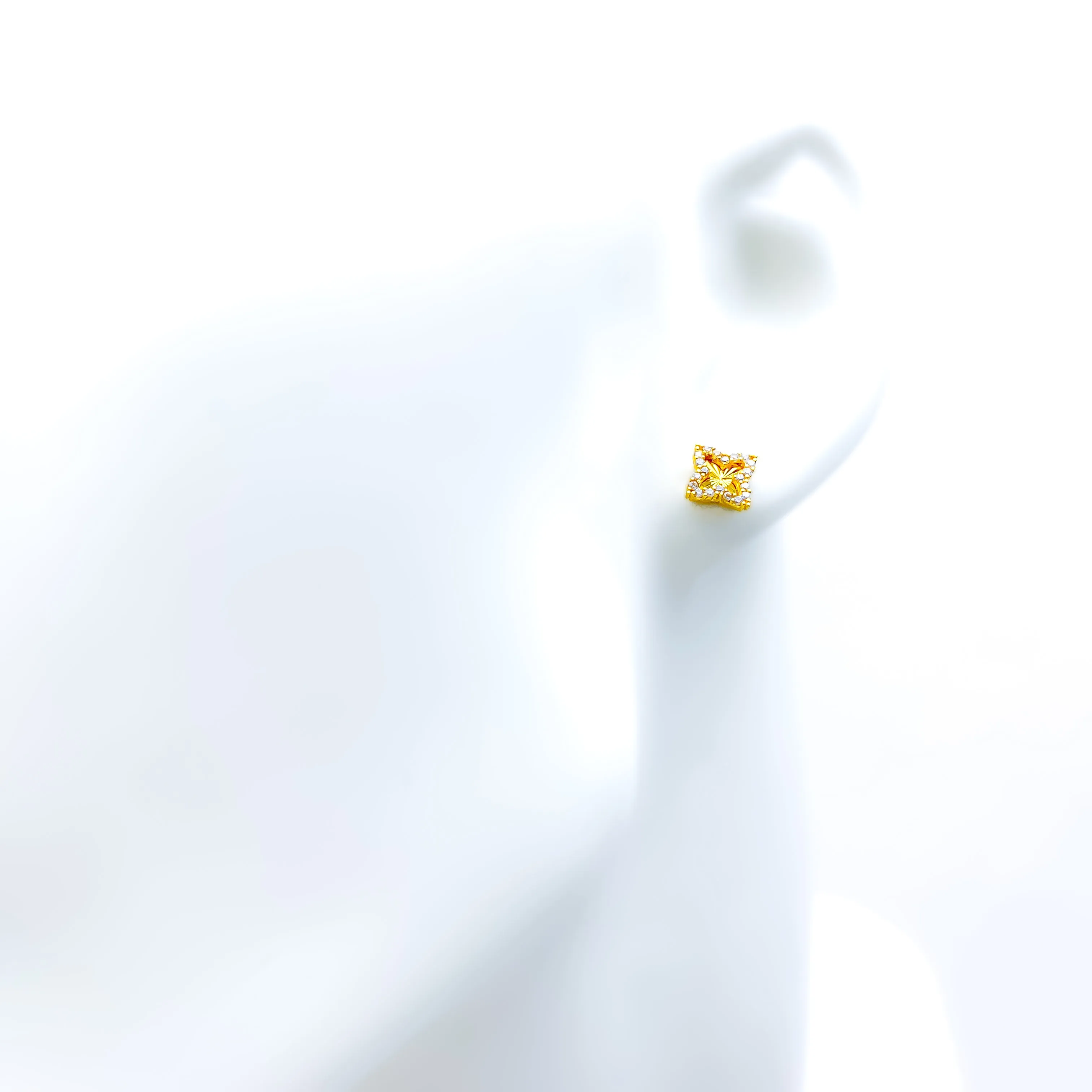 Iconic Lustrous 21k Gold CZ Earrings
