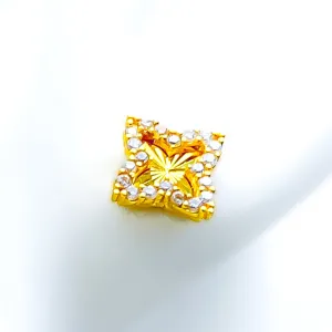 Iconic Lustrous 21k Gold CZ Earrings