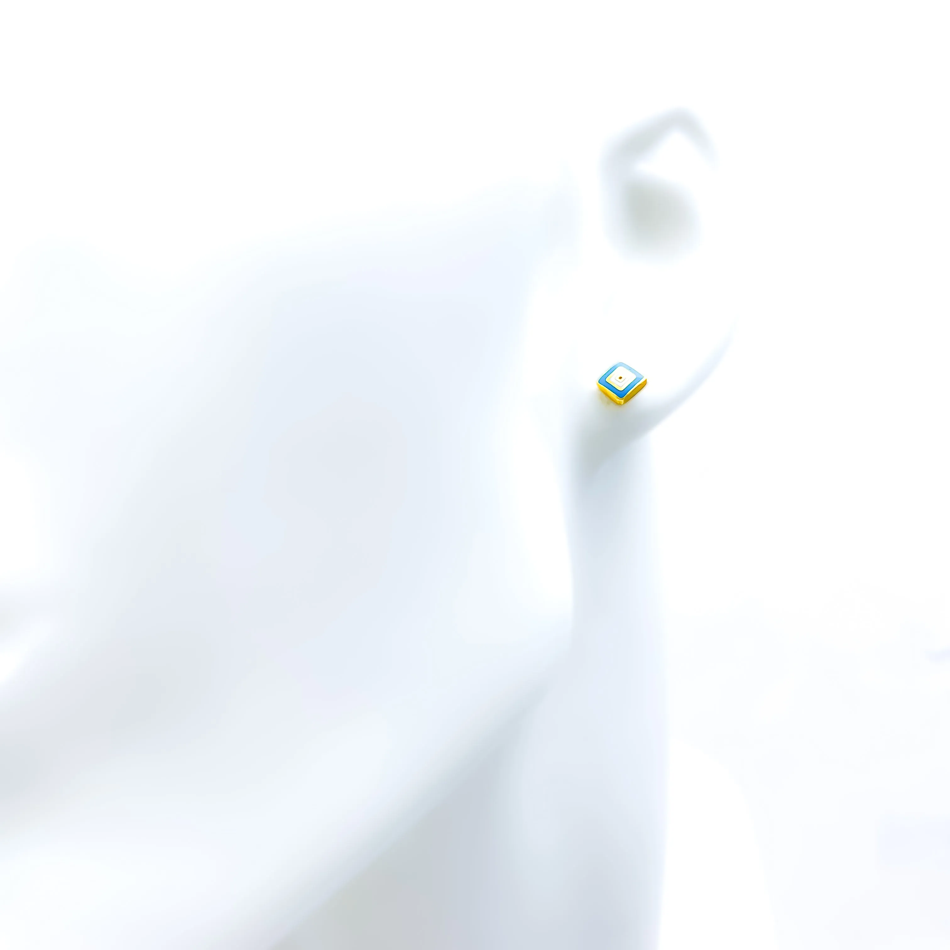 Iconic Square Evil Eye 21k Gold Earrings